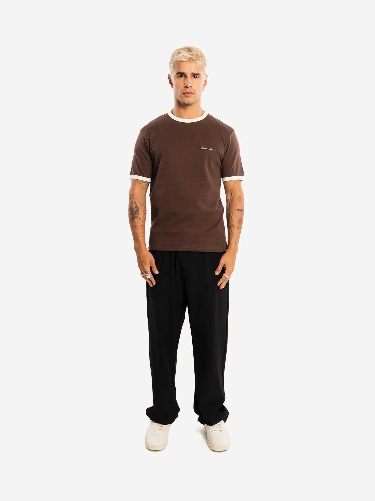 Basic Slim Fit 210gsm Ringer T-Shirt - Image 8