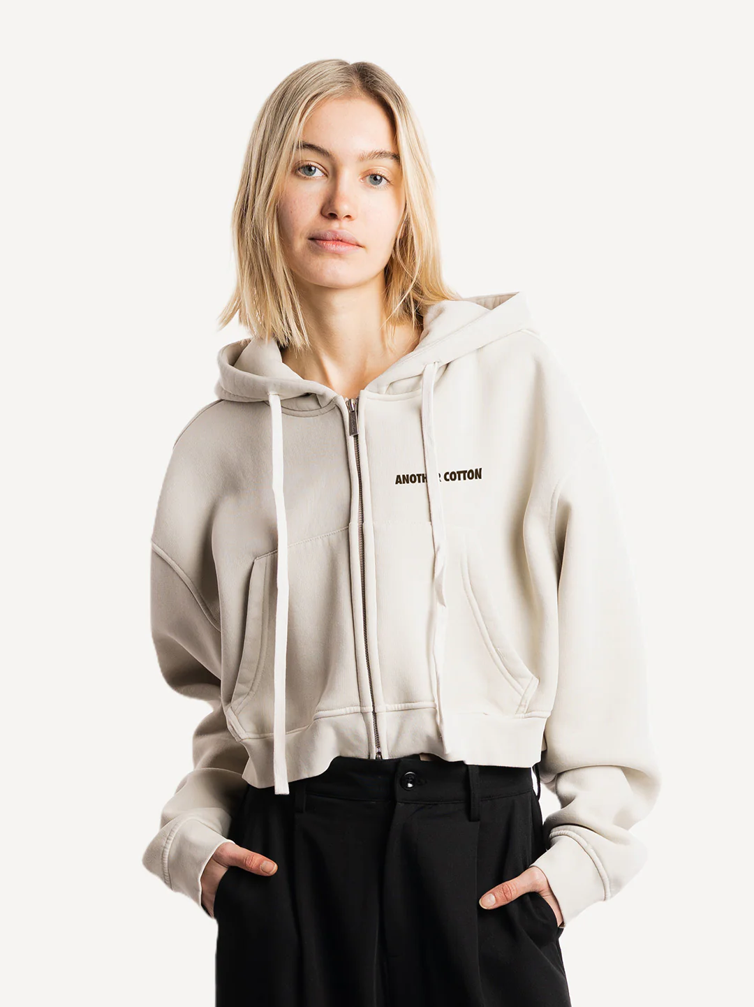 Always Late Cropped Zip Hoodie - Image 3