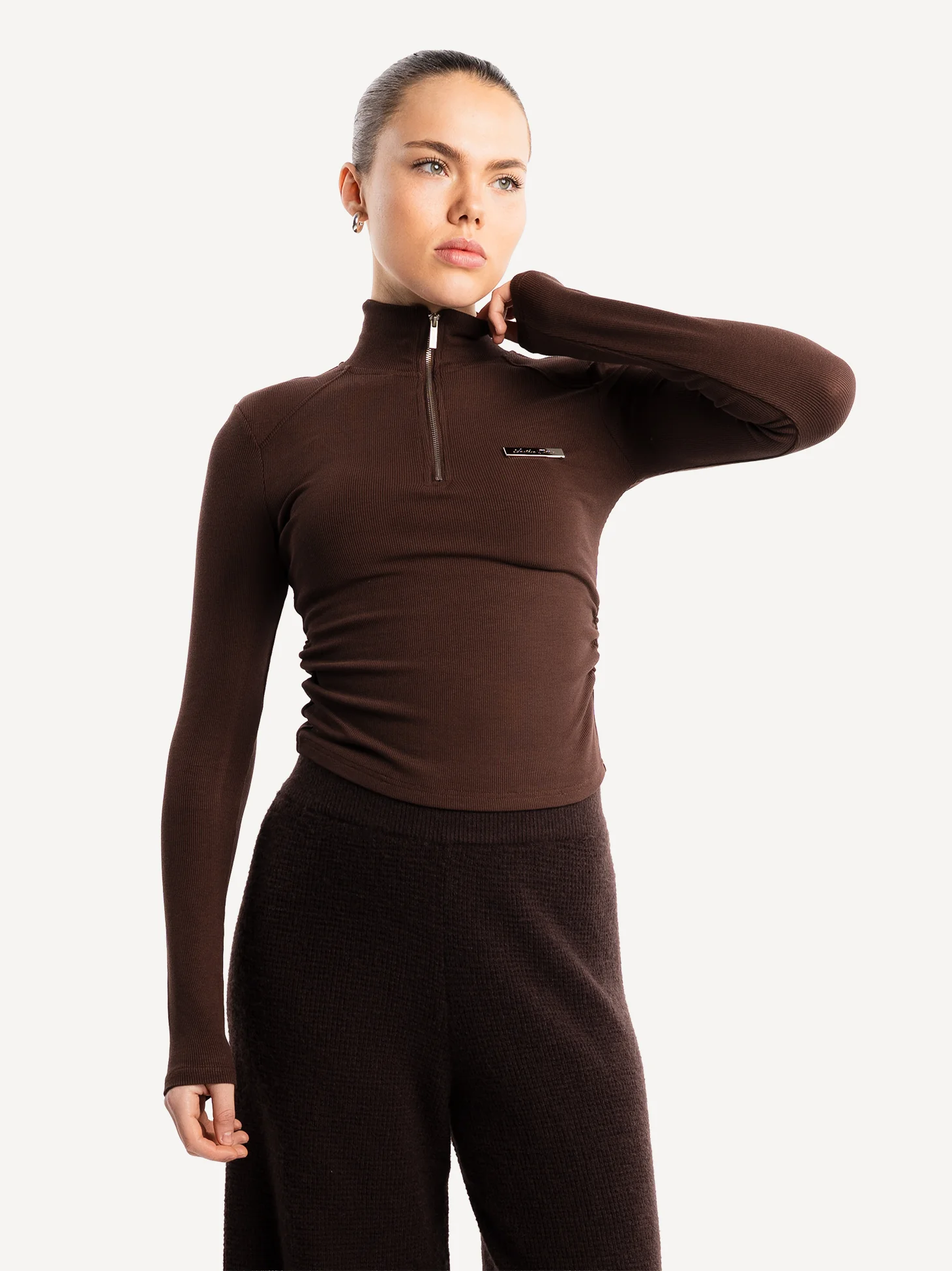 Another Cropped Rib Half Zip Longsleeve - Image 3