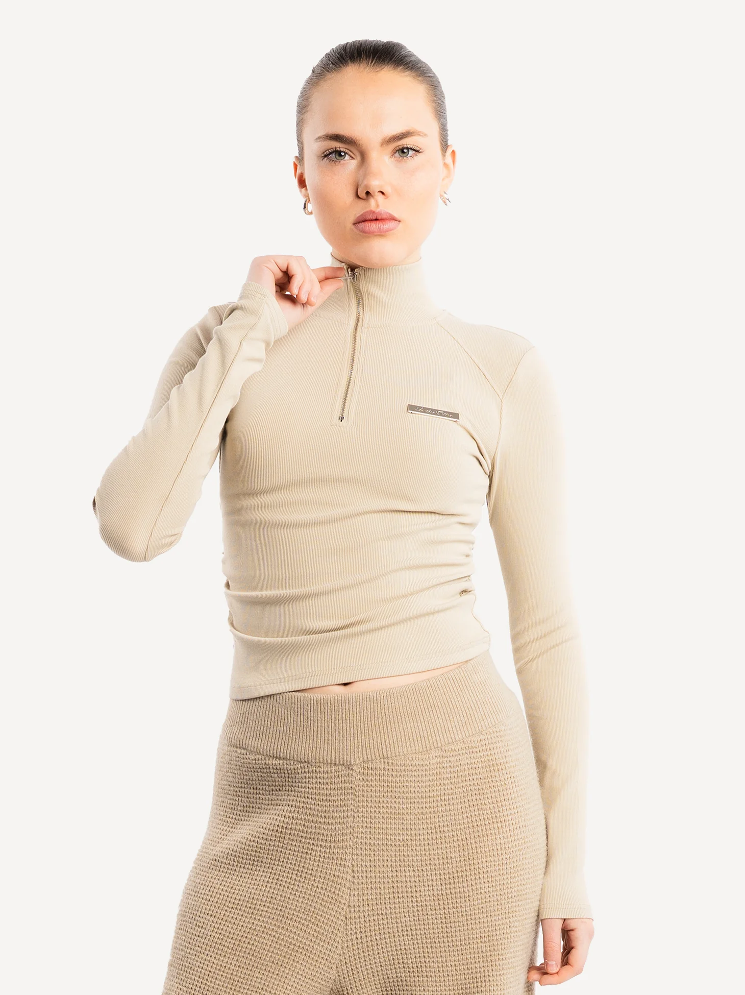 Another Cropped Rib Half Zip Longsleeve - Image 7