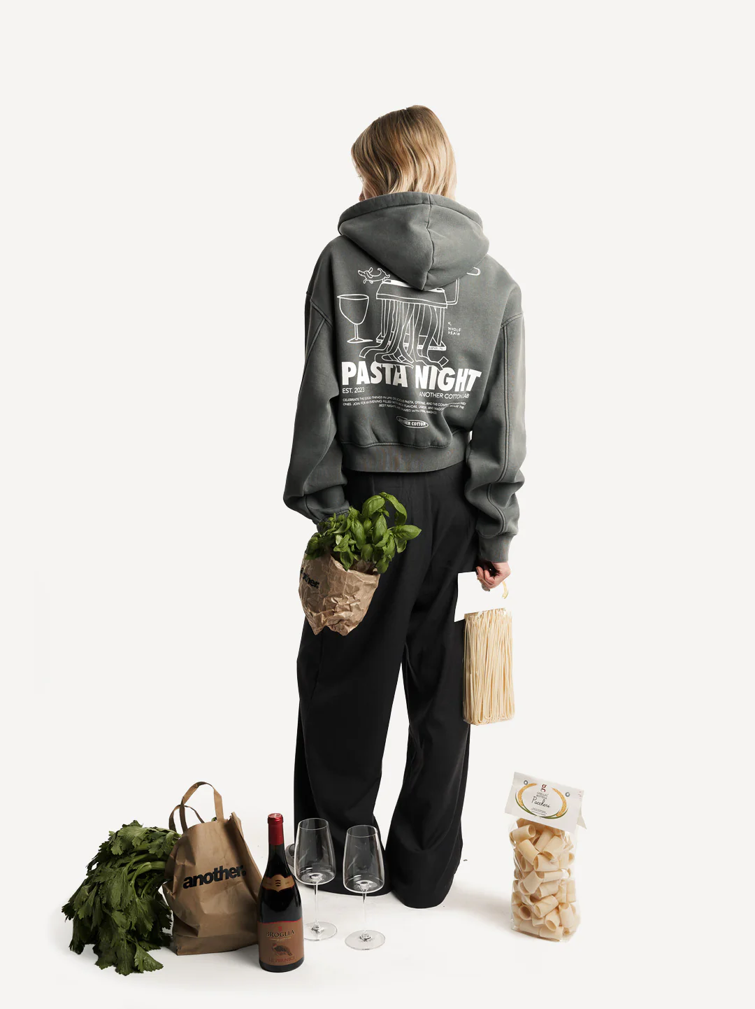 Pasta Night Cropped Zip Hoodie - Image 4