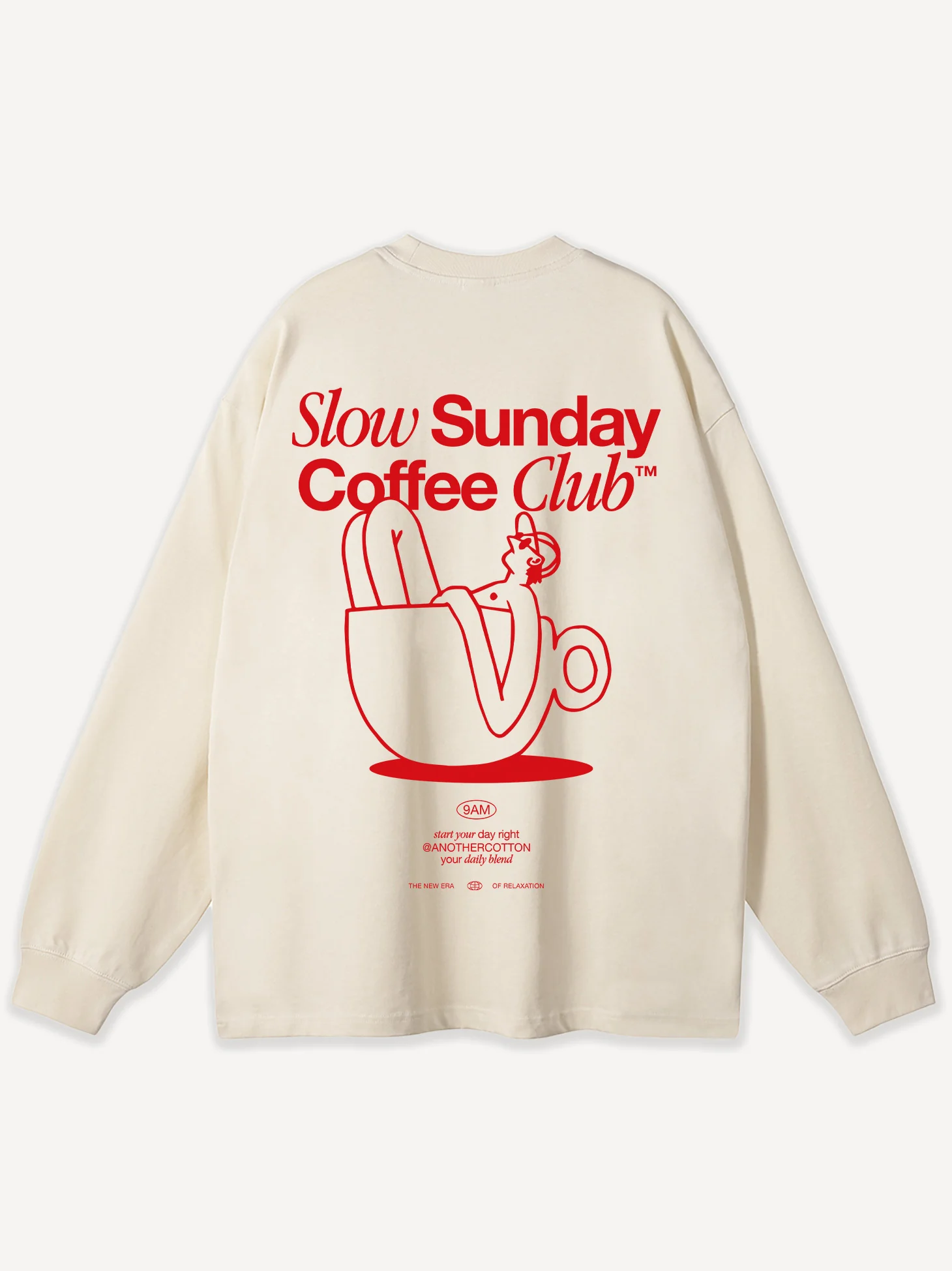 Slow Sunday Coffee Club Oversize Longsleeve - Image 8